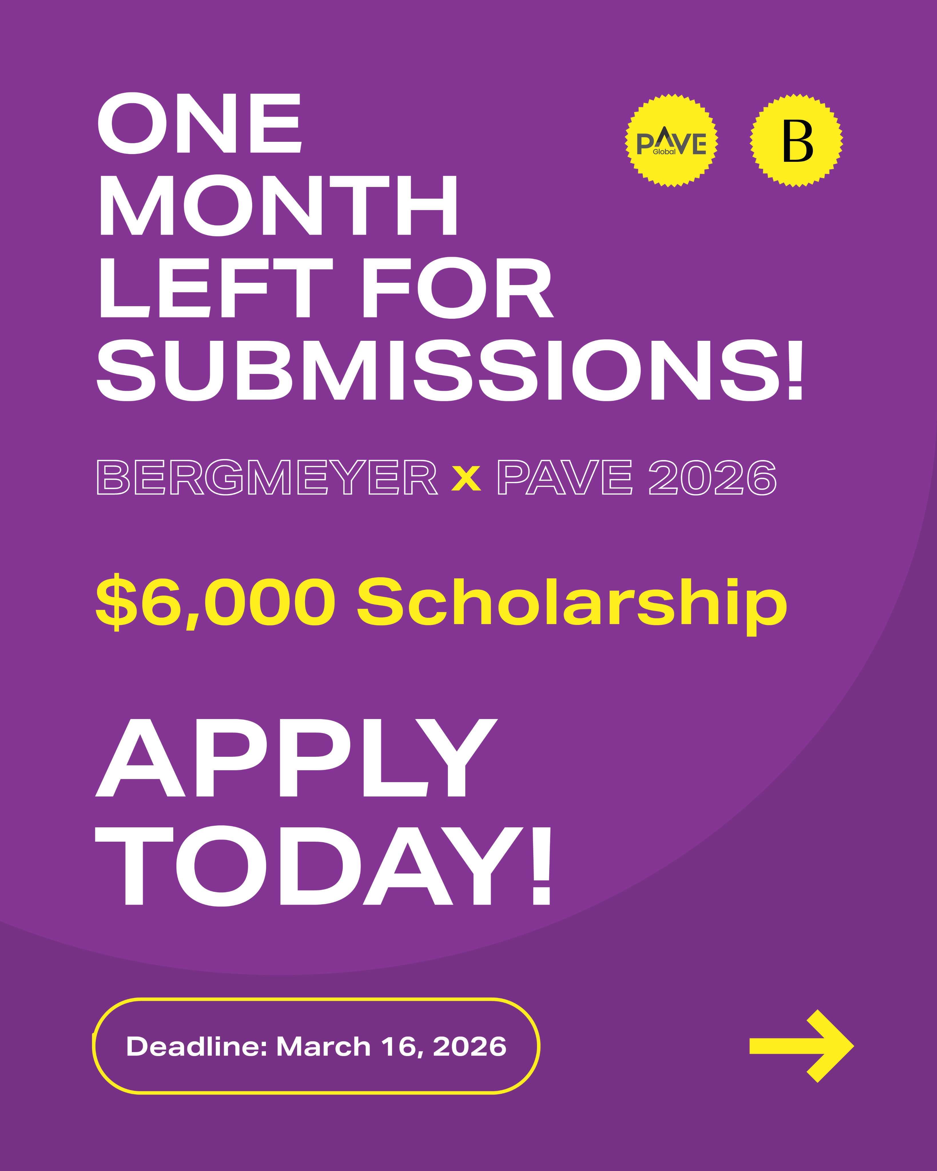 One month left to apply — $6,000 scholarship announcement